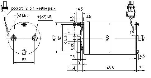 Gleichstrommotor Mahle MM325 IM0317 für MONARCH, 0.8kW 24V