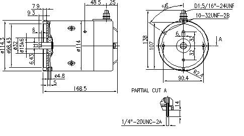 Gleichstrommotor Mahle MM30 IM0313 für MONARCH, 1.6kW 12V