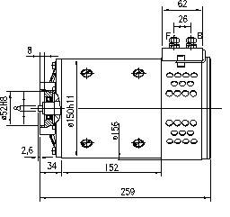 Gleichstrommotor Mahle MM149 IM0160 für SPYKSTAAL, 1.0kW 80V