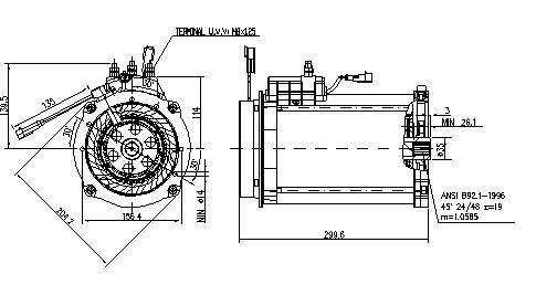 Wechselstrommotor Mahle MM394 IM7071 für TOMBERLIN, 5.0kW 30V